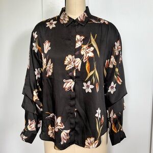 ZARA Floral button down